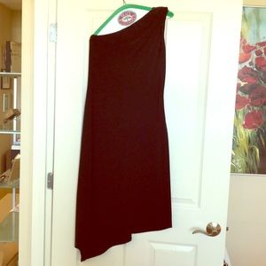 One-shoulder Black Cocktail Dress, Size 10